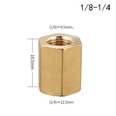 Messing Rohr Fitting Kupfer Schlauch Hex Kupplung Koppler Schnelle Connetor Innengewinde 1/8 &quot;1/4&quot; 3/8 &quot;1/2&quot; 3/4 &quot;BSP Für Wasser Kraftstoff Gas: KH01-02