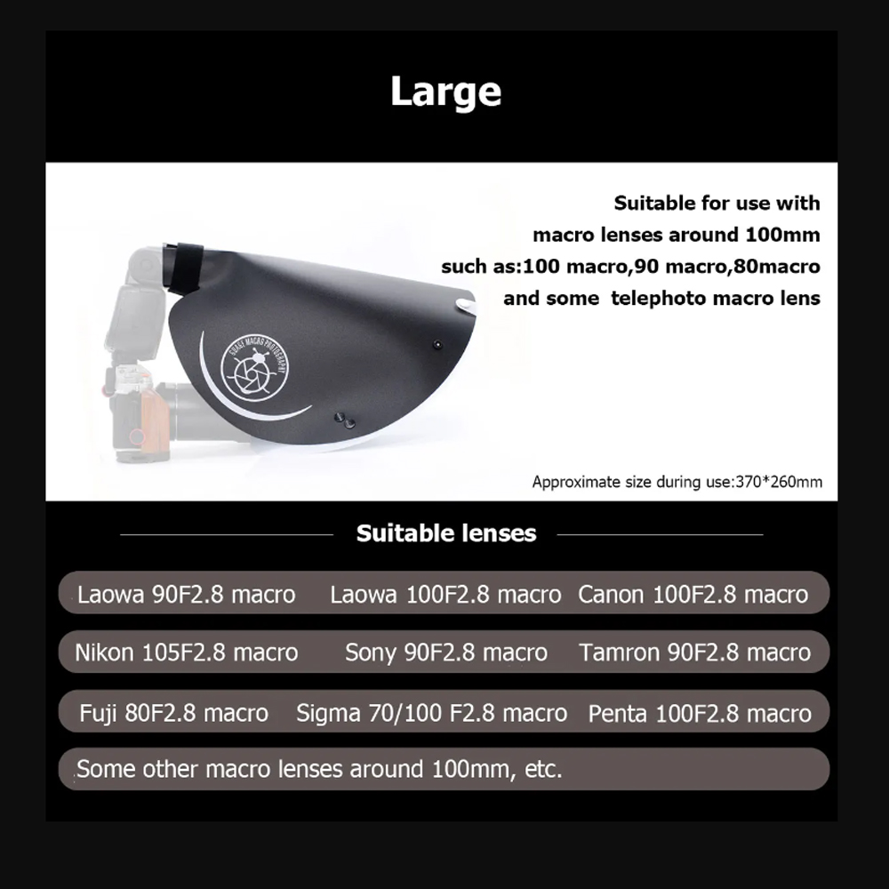 Diffuseur de Flash universel Softbox, réflecteur de Flash, accessoires de caméra Snoot pour objectif Macro, lampe de poche de caméra de prise de vue, GUAGE: Noir