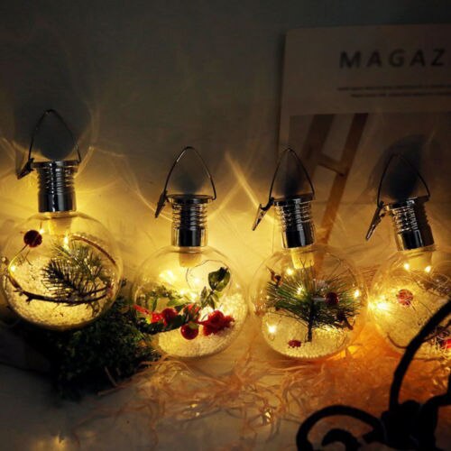Vrolijk kerstfeest zonne-bolvormige led-lamp hangende hanglamp kerstboomdecoratie huislamp voor het jaar