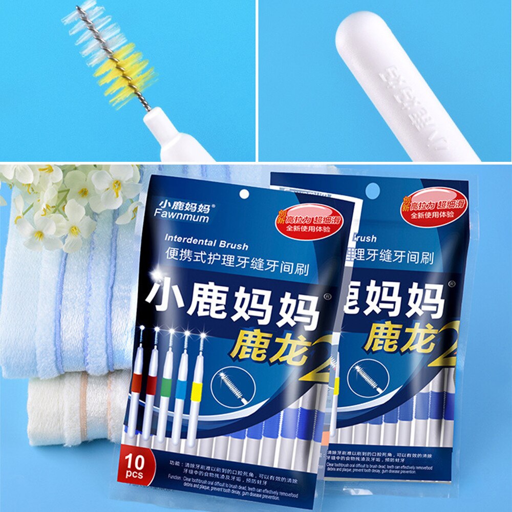 10 Stuks Rager Twee-Kleur Haren Volwassen Tandenborstel L-Vorm Tandenstokers Bretels Borstel Schoon Tand Oral Care tool