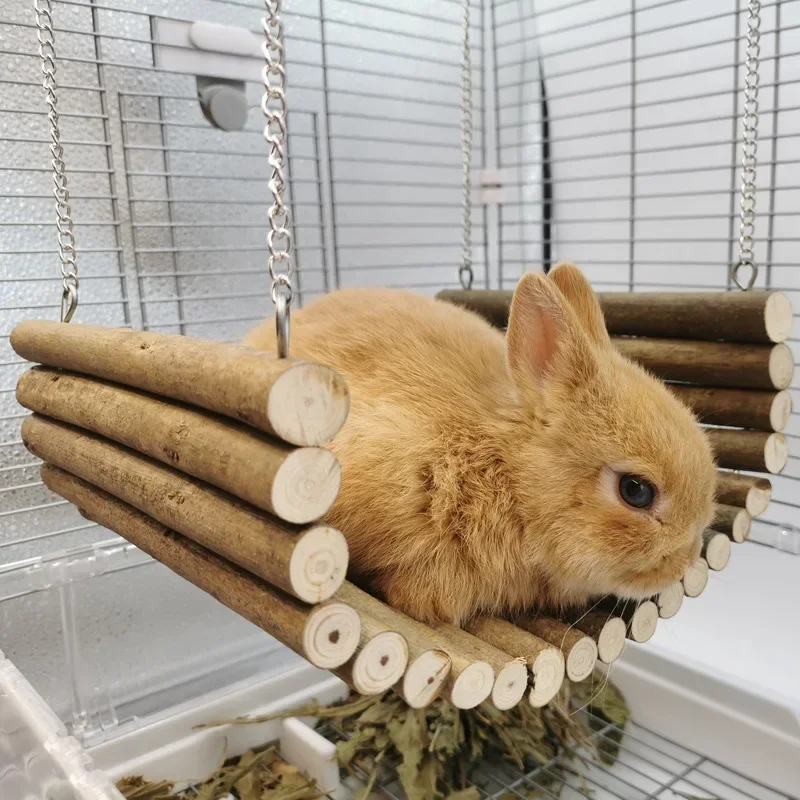 Hamak drewniany dla chomika, letnie huśtawka dla zwierząt, legowisko, zabawka dla małych zwierząt, wiszący hamak dla jeża, wiewiórki, świnki morskiej, królika.