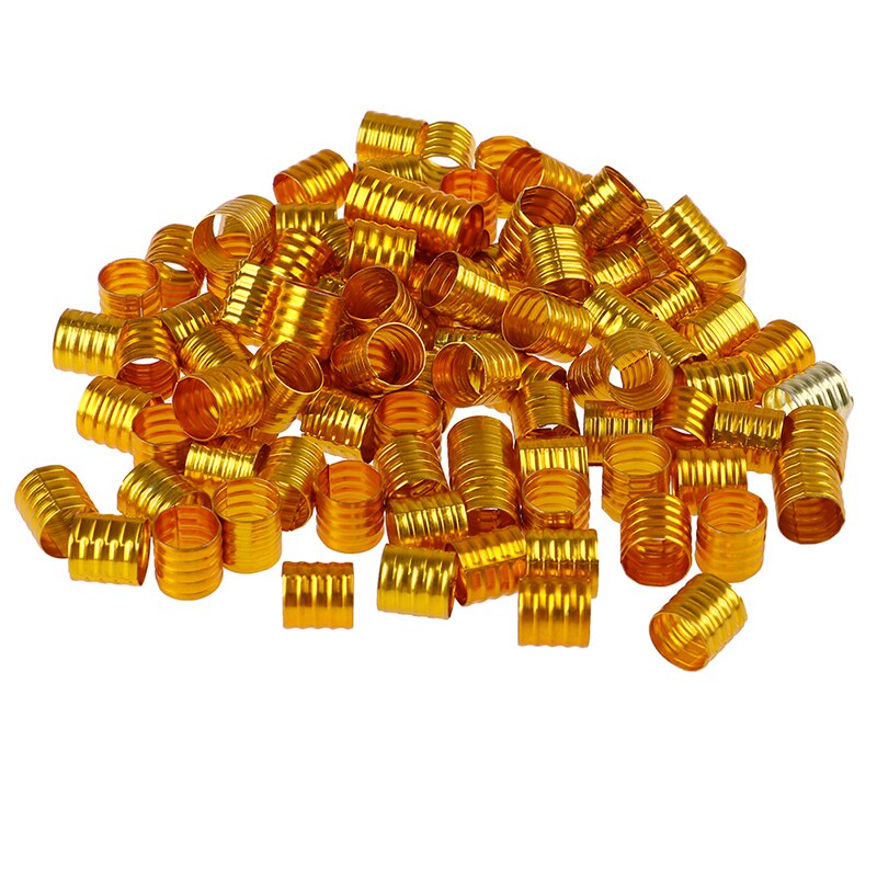 100Pcs/pack Dreadlocks Beads Rings Adjustable Hair Beads Hair Extensions Cuff Clip Links Rings Tubes Styling Tool