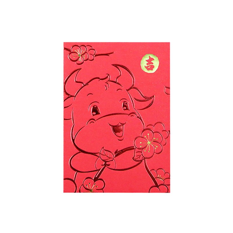 Cartoon Ox Chinese Lunar Year Thick 3D Red Packets