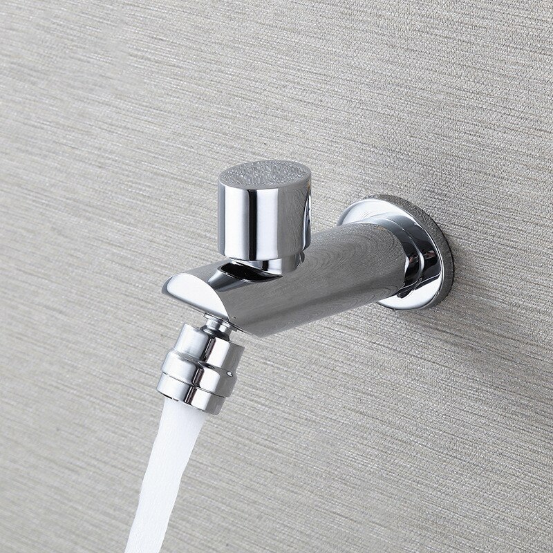 Wandmontage Verchroomd Messing Outdoor Tuin Kraan Balkon Mop Sink Koud Water Tap Badkamer Wasserij Utility Kranen