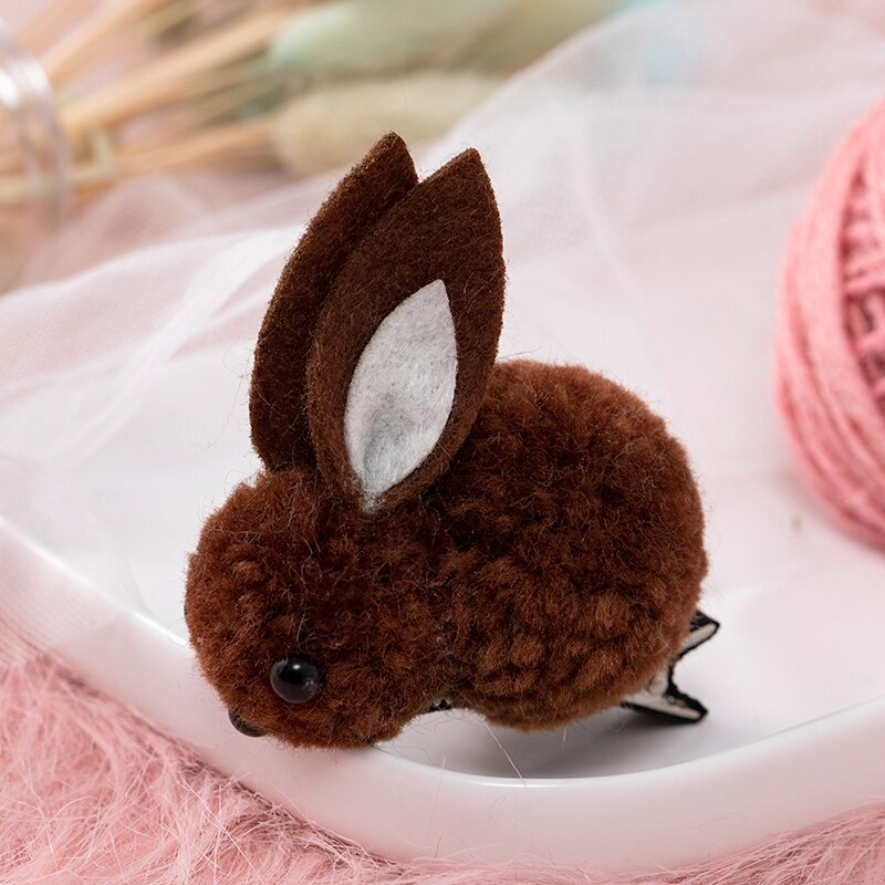 Korean Elastic Rubber Bunny Hair Clip Ball Rabbit Hair Ring Female Hair Tie Cute Hairpin Rope Children Hair Accessories: 1