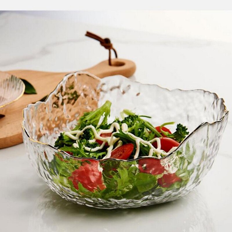 Moderne simpelt hammer øjenmønster håndmalet phnom penh uregelmæssig salatskål multi-standard salatskål