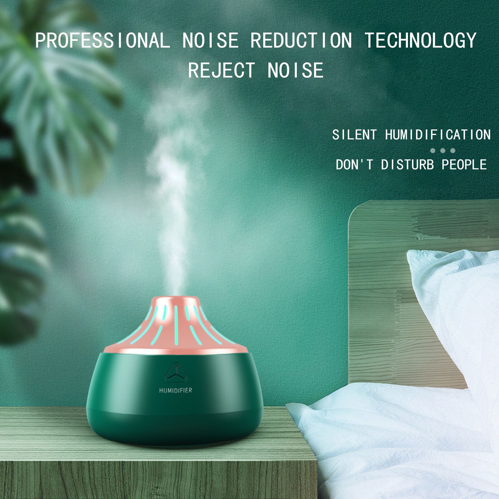 Humidificador de aire eléctrico, difusor de aceites esenciales ultrasónico de grano de madera, minigenerador de niebla Usb para el hogar, luz Led, 4 #: D