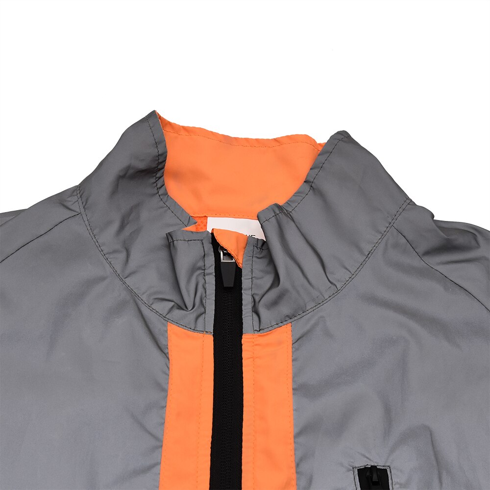 WOSAWE-Chaqueta de ciclismo segura, cortavientos de alta visibilidad, mezcla de colores fluorescentes y paneles plateados reflectantes