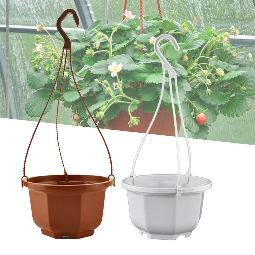 Panier de jardinière suspendu en plastique, Pots de fleurs de jardin pour plantes d&#39;intérieur et d&#39;extérieur succulentes, avec crochet