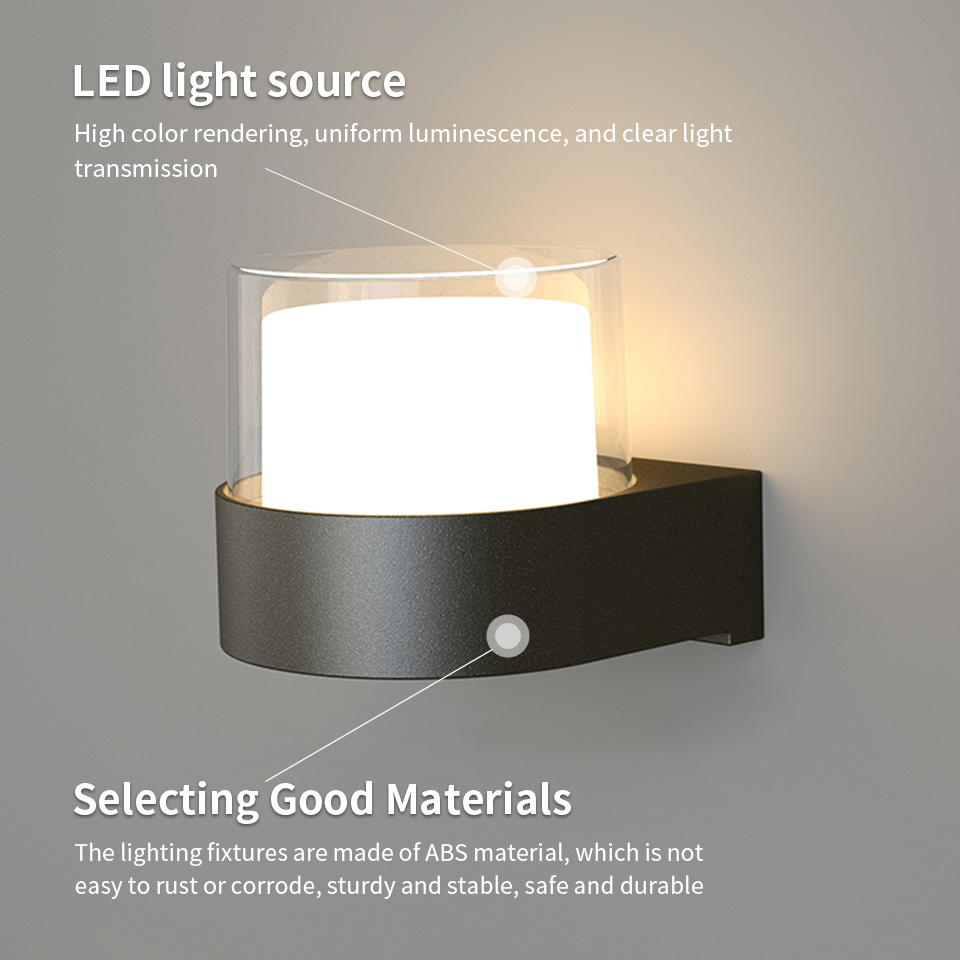 Led buitenwandlamp Waterdicht IP66 Bewegingssensor Led buitenverlichting Veranda Verlichting Balkon Tuinverlichting Buitenwandlamp