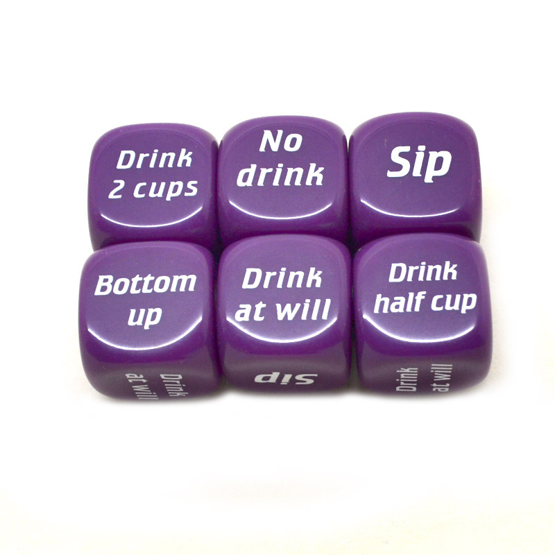 6pcs Drinking Dice Game For Parties, Drink Decider for Party Bar Clubs Birthday Drinks Fun Nights Toy 25mmx25mm