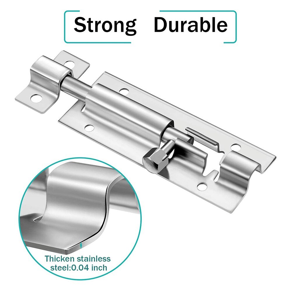 8 Stuks 2Inch Deur Bolt Sloten Rvs Sliding Sloten Voor Indoor Outdoor Glijdende Bolt Sliding Sloten Voor Deuren kasten Bad