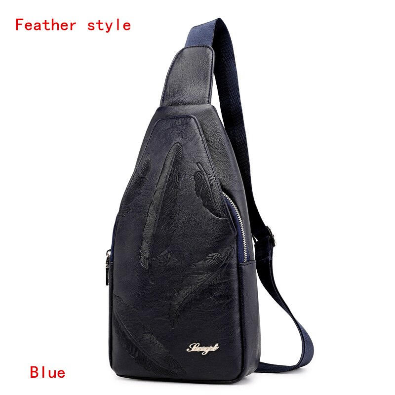 Heren crossbody tassen heren borsttas messenger bag leren schoudertassen diagonaal pakket rugzak reizen: Veerstijl 4