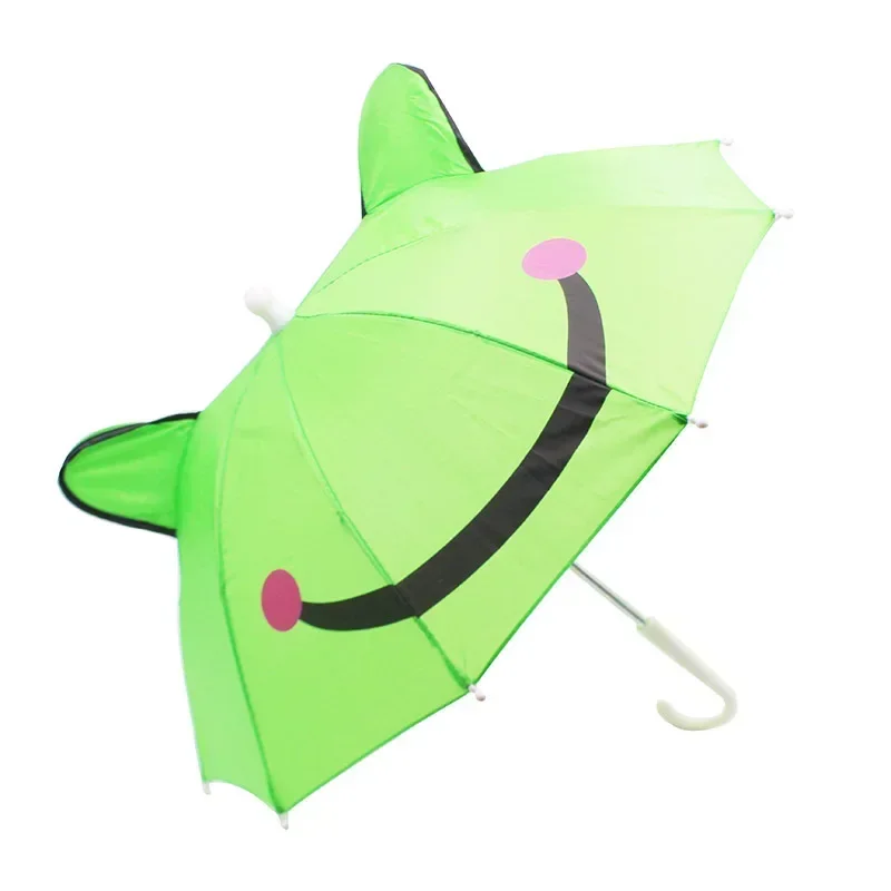Paraguas de dibujos animados para niños de 1 a 3 años, paraguas de animación con mango largo, modelado de orejas 3D, paraguas para niños y niñas: Negro