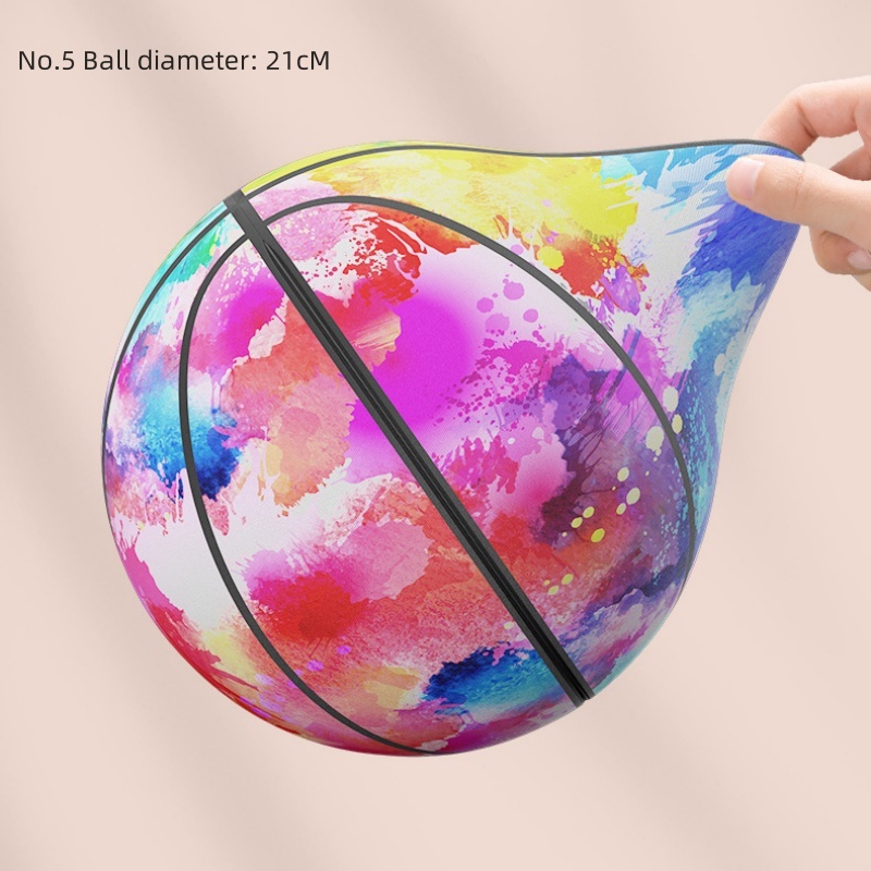 Indoor Silent Basketball Cloth Cover Soft And High Elastic Foam Mute Ball No Noise Sports Ball Density Ball Sports Games: PURPLE
