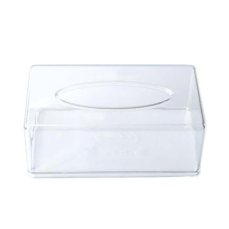 Transparent Tissue Box Rectangular Tissue Storage Box Acrylic Plastic Tray For Home Office Car KTV Hotel Tissue Storage Box