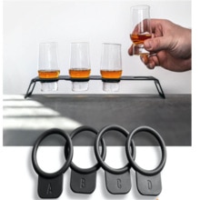 Nyhet gommen utvecklingsverktyg för whisky bar 4 st whisky provsmakning glas med silikon flaska etiketter flygbricka fäste