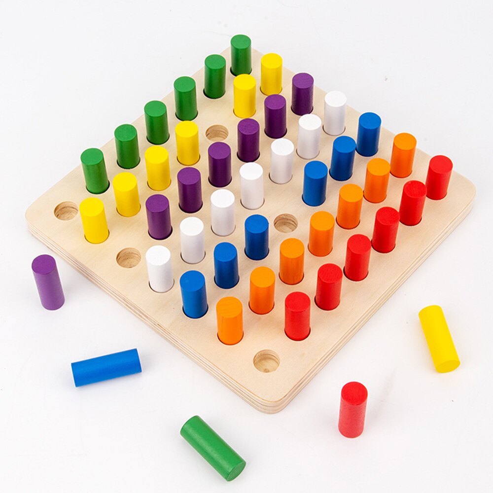 Regenboog Hout Speelgoed Voor Kinderen 3 Jaar Oude Kleur Leren Tellen Aantal Wiskunde Speelgoed Montassori Houten Match Game