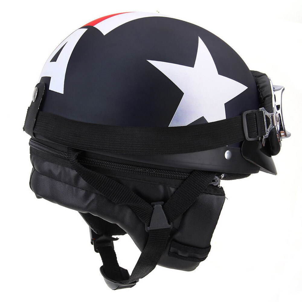 Half Open Gezicht Vintage Moto Rcycle Helm Half Helm Retro Moto Casco Capacete Moto Ciclistas Capacete Met Bril