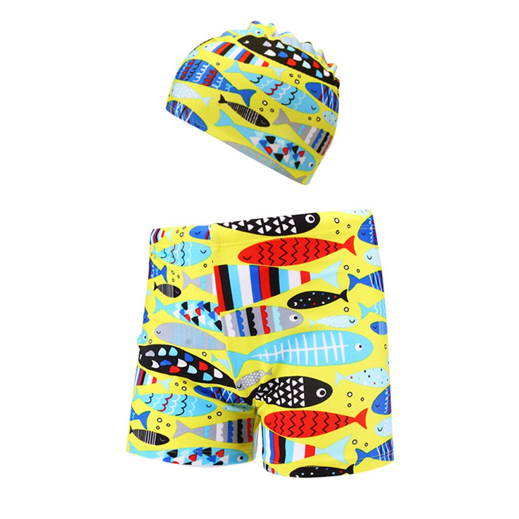Zomer Outfit Kids Baby Jongens Stretch Strand Badpak Badmode Trunks Shorts + Hoed Set Kid Kinderen Zwemmen Pak mode W514