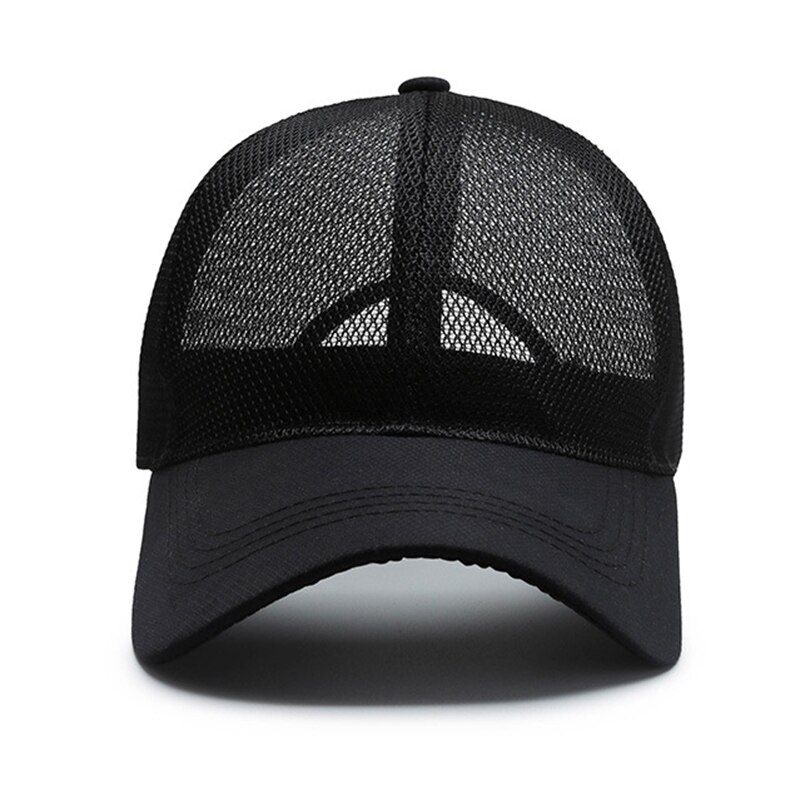 Unisex malla completa gorra de béisbol de secado rápido de protector solar transpirable gorra deportiva con visera hacia atrás H7JP