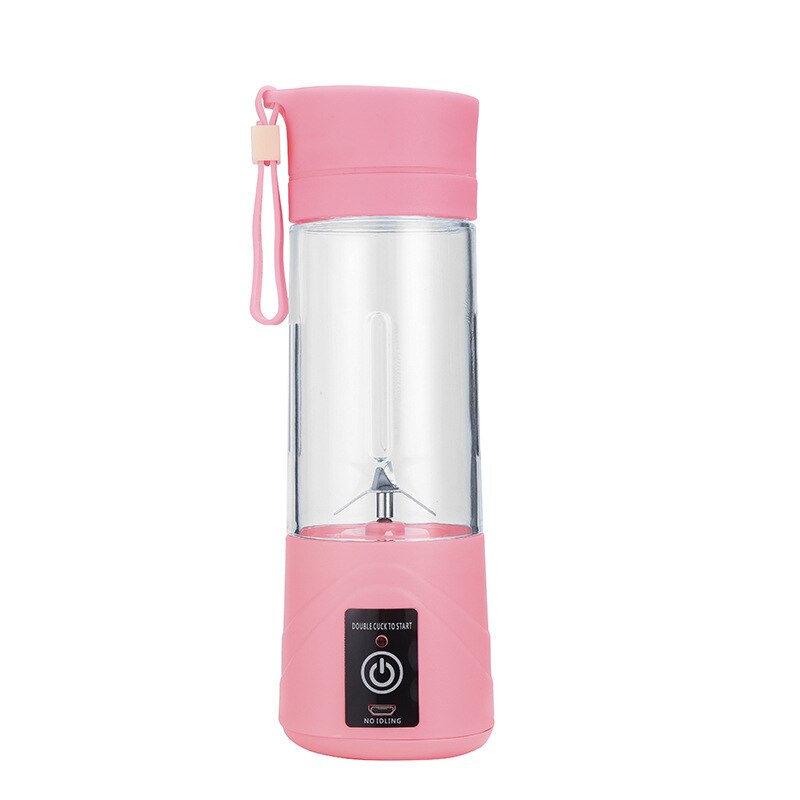 380ml bærbar blender maskin oransje juicer grønnsaker frukt milkshake smoothie blender elektrisk mikser flaske usb oppladbar: Rosa