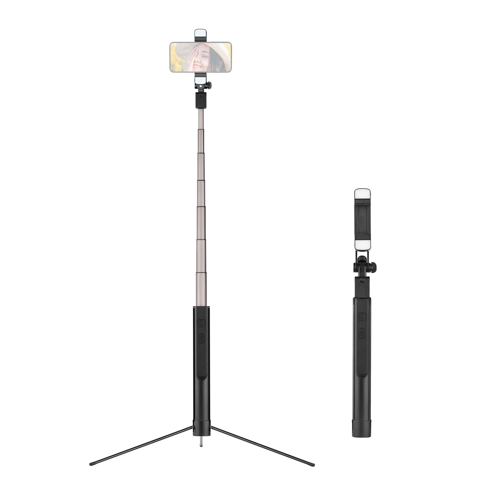 Alles In Een Multifunctionele Handheld Stabilizer Geïntegreerde Selfie Stok Statief Met Afneembare Fill-In Licht & Remote sluiter