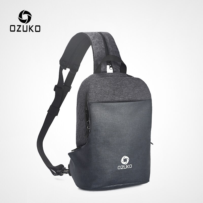 OZUKO Multifunktions Brust Pack Männer Schulter Crossbody-tasche Männlichen Wasserdicht Brust Taschen USB Ladung Reise Schlinge Tasche