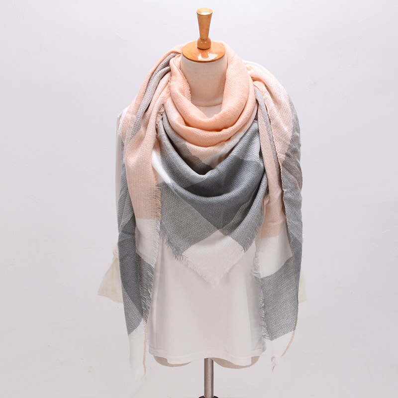 Écharpe triangulaire hijab d'été pour femmes, châle de marque en cachemire à carreaux, couverture  xs027-5: Style 13