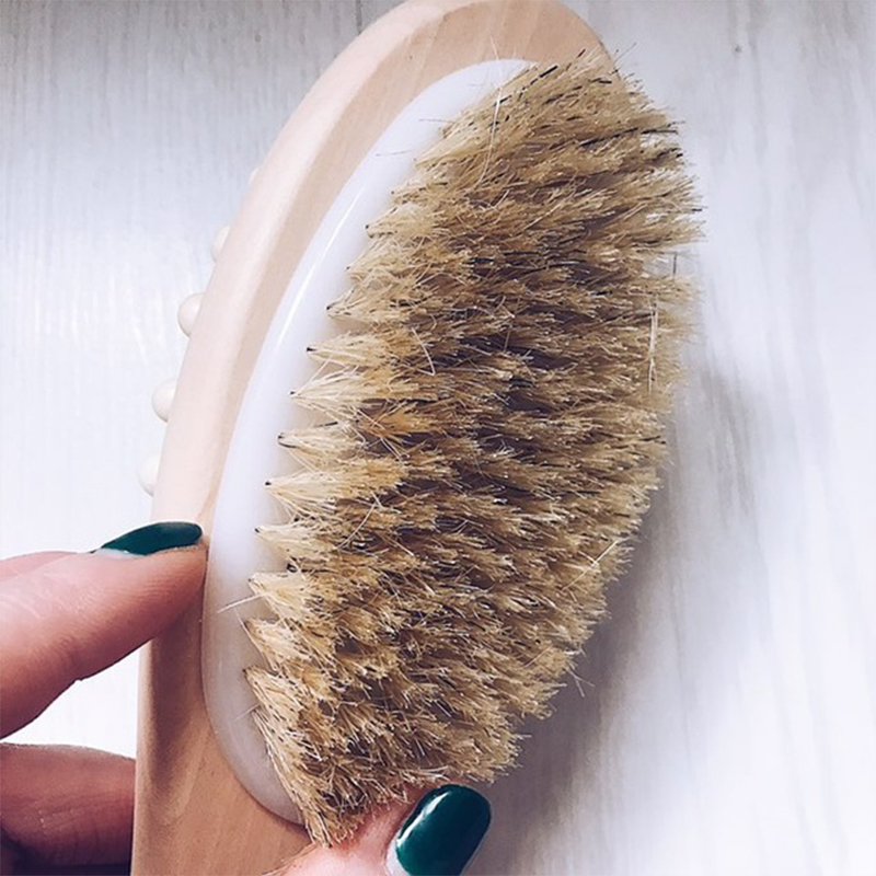 35 Cm 2-In-1 Zijdig Natuurlijke Haren Borstel Scrubber Lange Handvat Houten Spa Douche Borstel Bad Body massage Borstels Terug Makkelijk Schoon