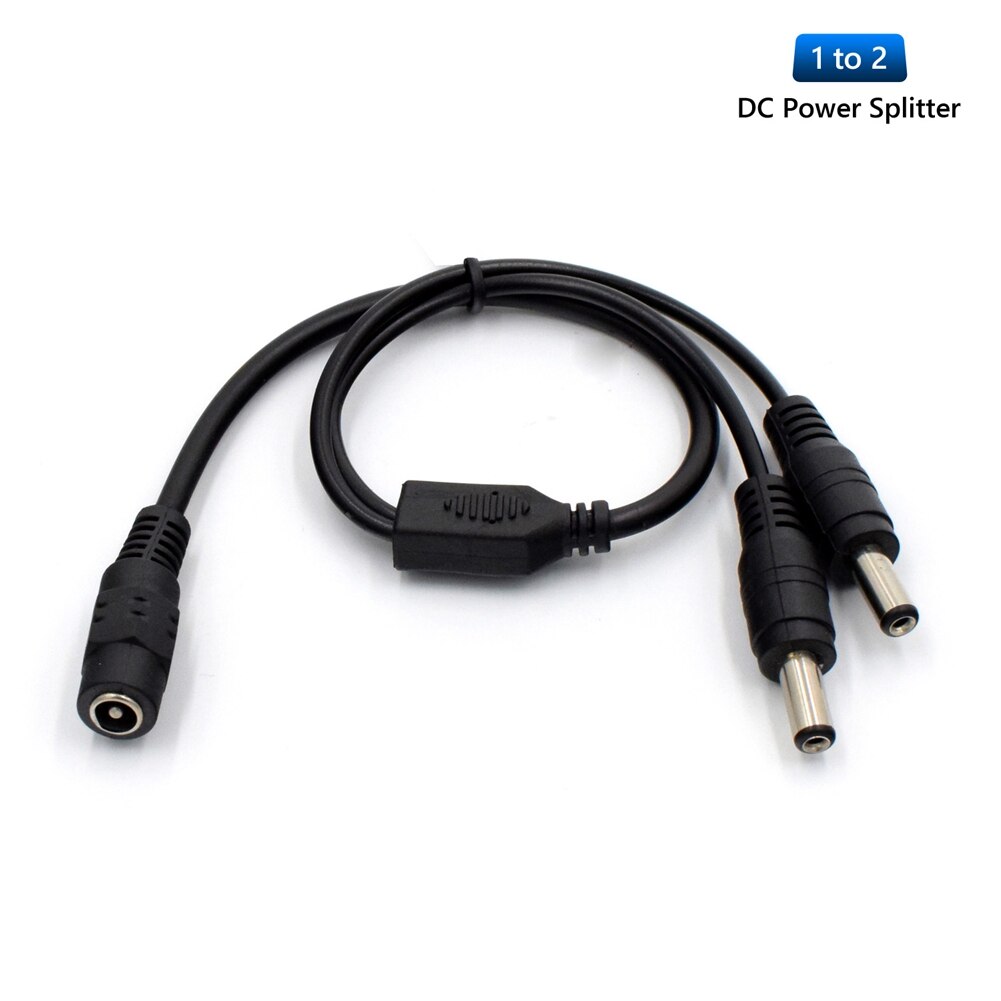 2.1*5.5mm 1 hunn  to 2 3 4 5 8 hann dc strøm splitter plugg kabel for cctv led strip kamera tilbehør strømforsyning adapter 12v: 1 to 2 måter