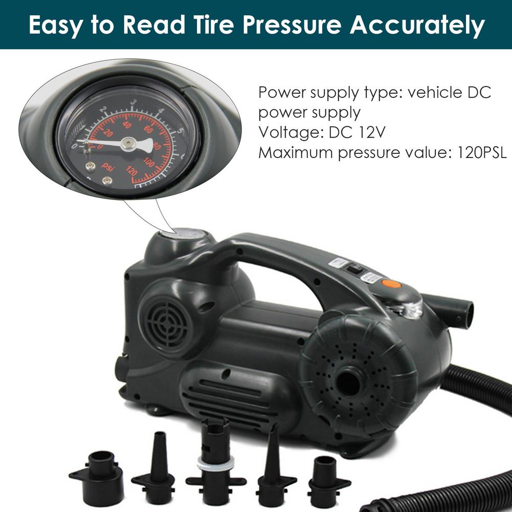 12V Electric Inflatable Pump Car Air Compressor Quick Air Filling Compressor With Nozzles For Car Camping Life Buoy Boat Cushion
