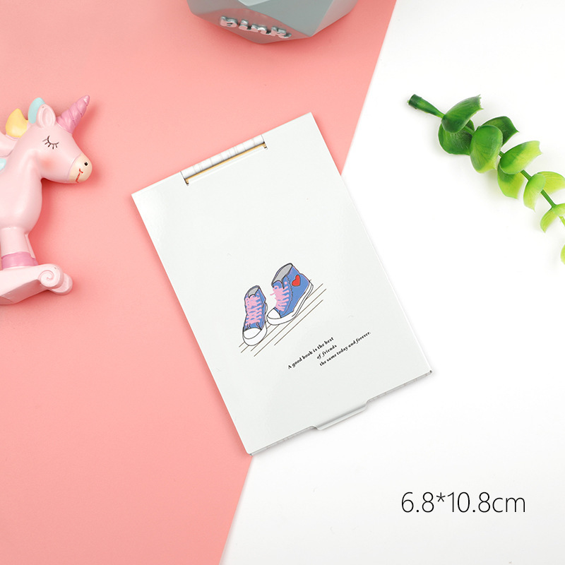 Mini- Cartoon Ultra-thin Makeup Mirror Vanity Cosmetic 4 Sizes Make Up Pocket Silver Rectangle Foldable Compact Folding Mirrors: 5