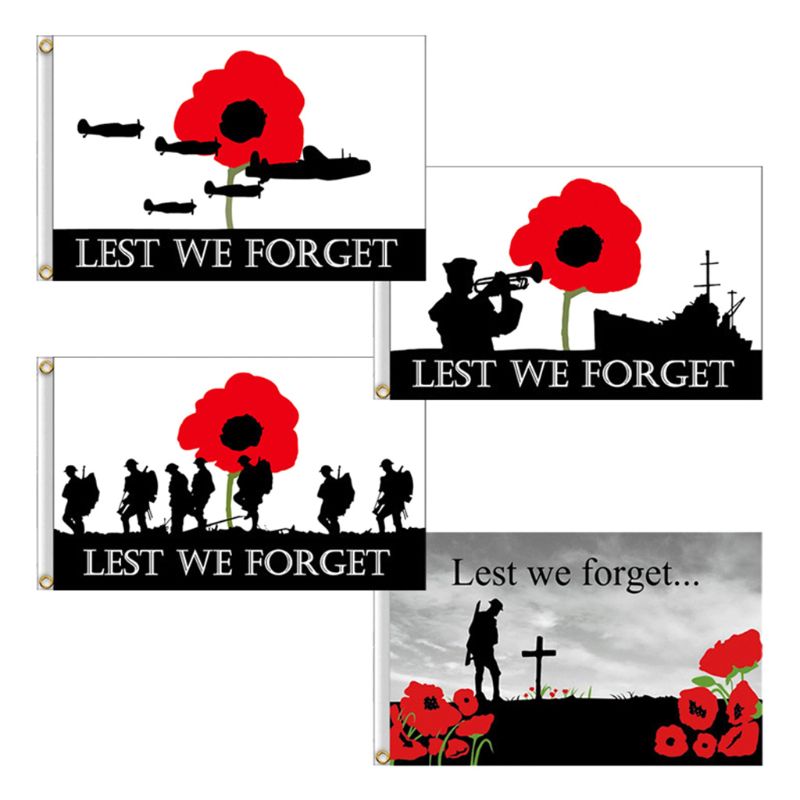 Lest We Forget Flag Centenary Remembrance Day Patriotic Memorial Banner for Boat