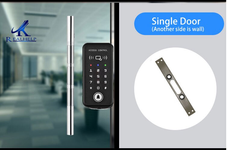 2000 brugere rfid dørlås til kontor glasdør digital lås smart dørlås nøglefri adgangskontrol cerradura inteligente: Enkelt dør 1