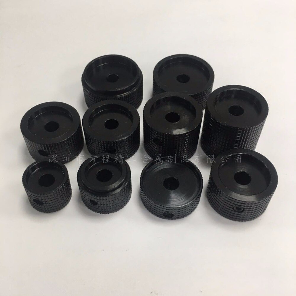 3Pcs Aluminium Knop Potentiometer Knop 25*25*6Mm Black Cap Auto Knop Switch Cap Encoder Voor versterker