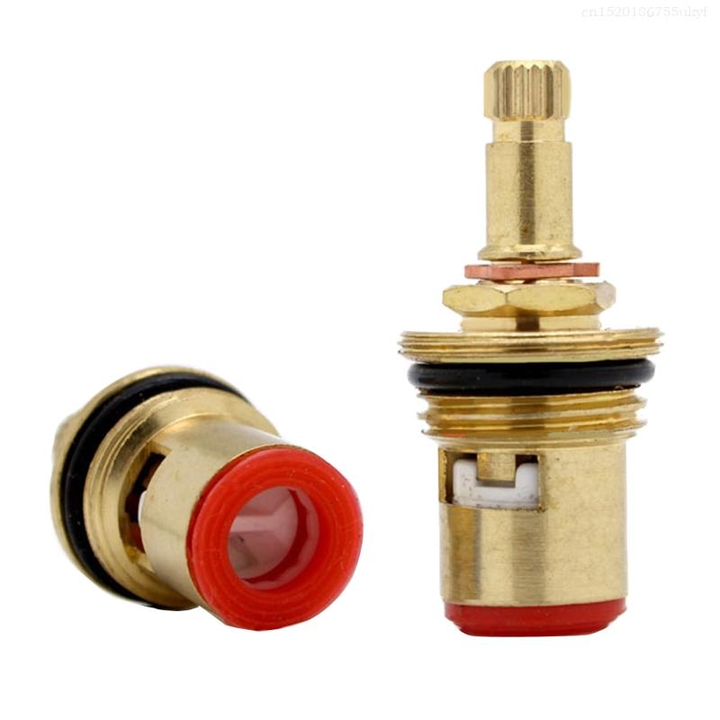 Brass Ceramic Cartridge Inner Faucet for Valve Faucet Cartridge 20 Teeth Replacement Tap Valves for Bathroom Kitche: Burgundy