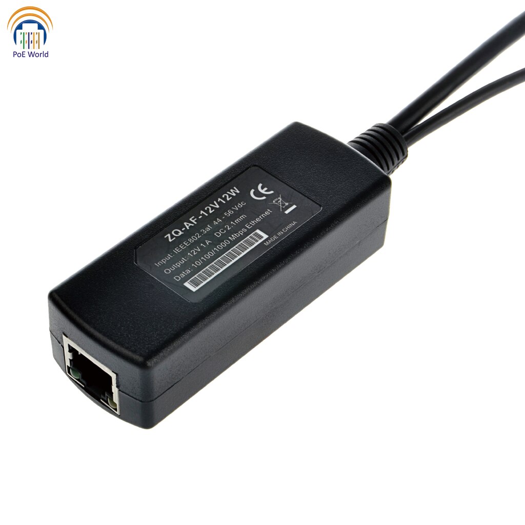 GAT-12V12W 802.3af Gigabit Poe Splitter with 12V output for Non-poe Camera PoE seperator for any 12V devices