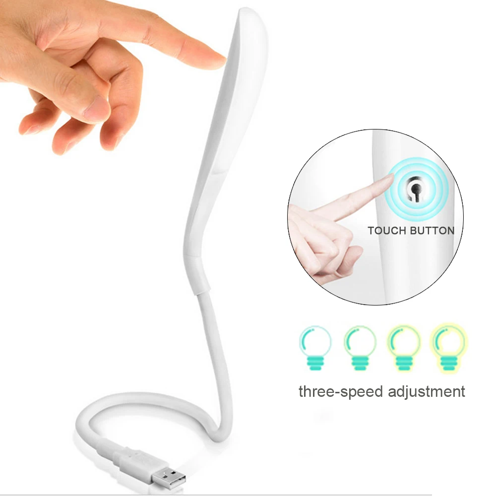 Mini-USB-LED-Schreibtischlampe, tragbares Touch-Sensorlicht, dimmbare Helligkeit einstellbar für Powerbank, PC, Laptop, Notebook