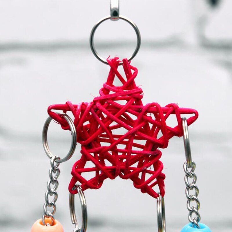 Colorful Parrot Toy Wooden String For Birds Playing Biting Climbing Wood Hanging Parrot Toy Healthy Bite Chewing Pet Supplies