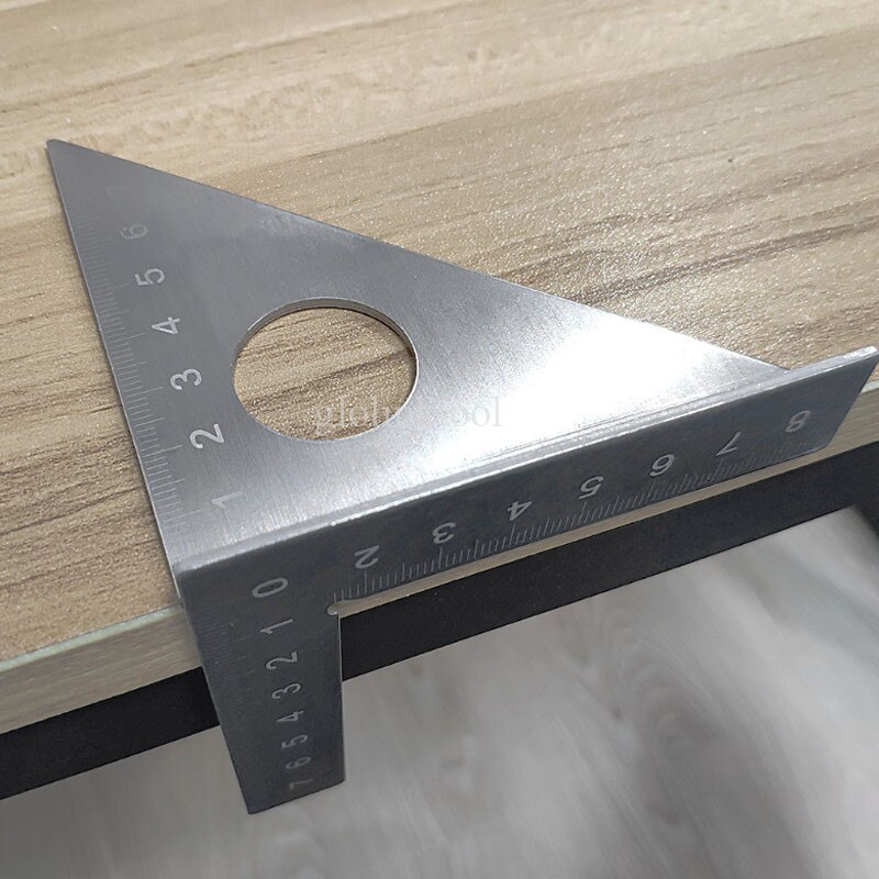 45 degree Stainless Steel Triangle Square ruler Rafter Speed Square T and Tri Angle Square Multifunction Scriber tool Protractor