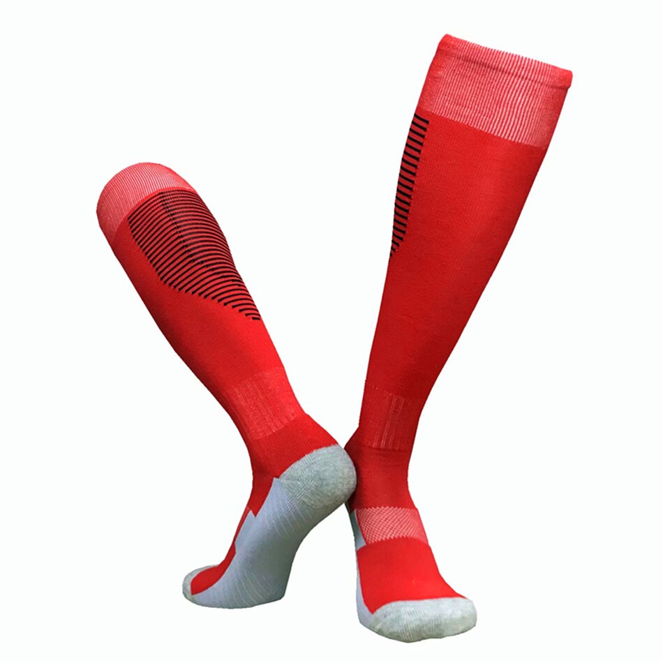 15 kolor dorosłych mężczyzn kobiety piłka nożna skarpety piłkarskie zagęścić ręcznik dno siatkówka Sport Rugby skarpety Over Knee długie pończochy Legging