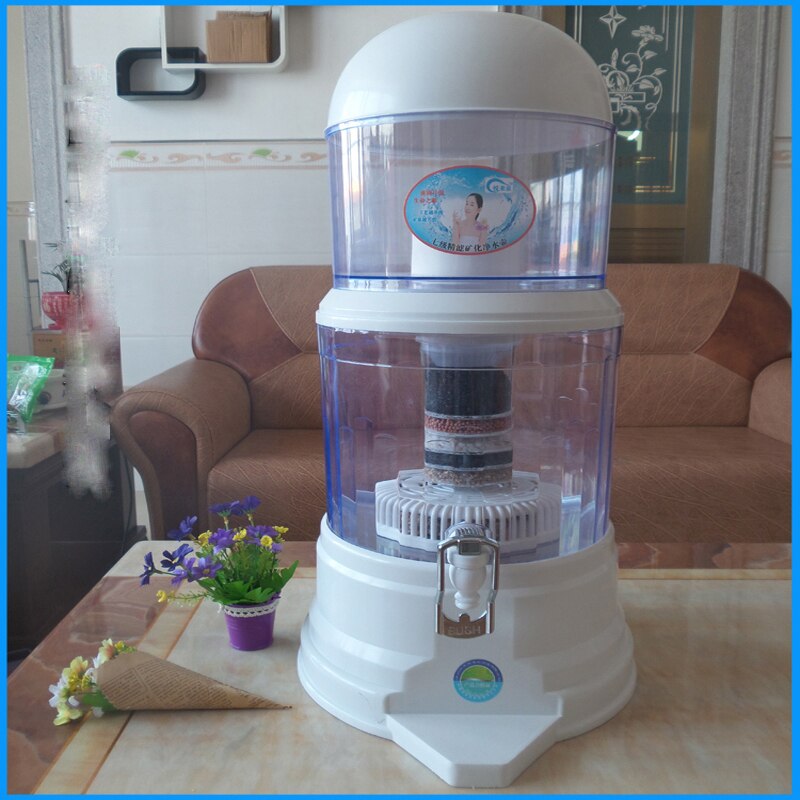 16l filtro de água barris mineral pote tratamento de água filtro alcalino em linha reta bebida balde dispensador purificador de água