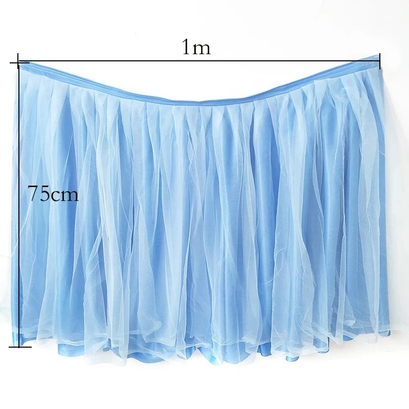 Jupe de Table en Tulle 1M, décoration pour mariage, fête prénatale, anniversaire, Tutu, fournitures de fête