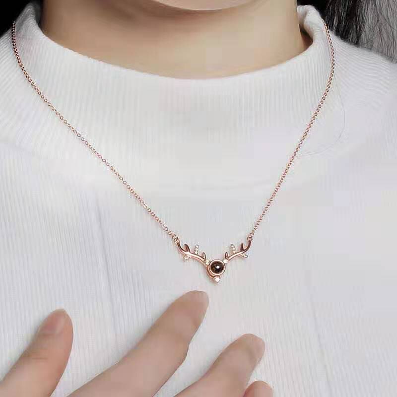 Neue Klassische 100 Sprachen ICH Liebe Sie Projektion Anhänger Halskette Kreative Valentinstag Hochzeit Partei Schmuck