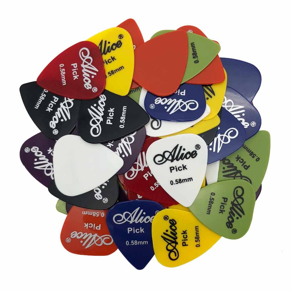 50 stuks Alice Plectrums Akoestische Elektrische Mediator Guitarra Violao Accessoires Dikte 0.58 0.71 0.81 0.96 1.20 1.50 (mm)