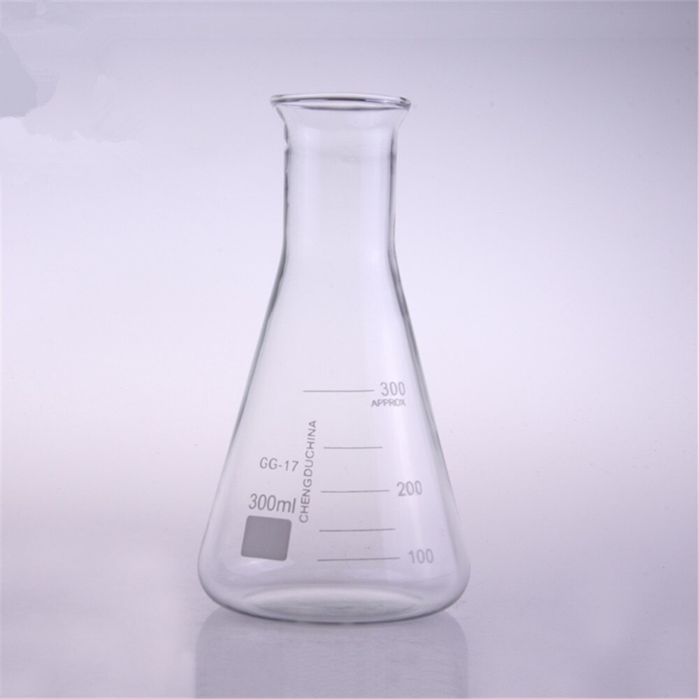 300ml,Glass Erlenmeyer Flask,Glass Conical Flask,Bell Mouth Neck ,Laboratory Glassware