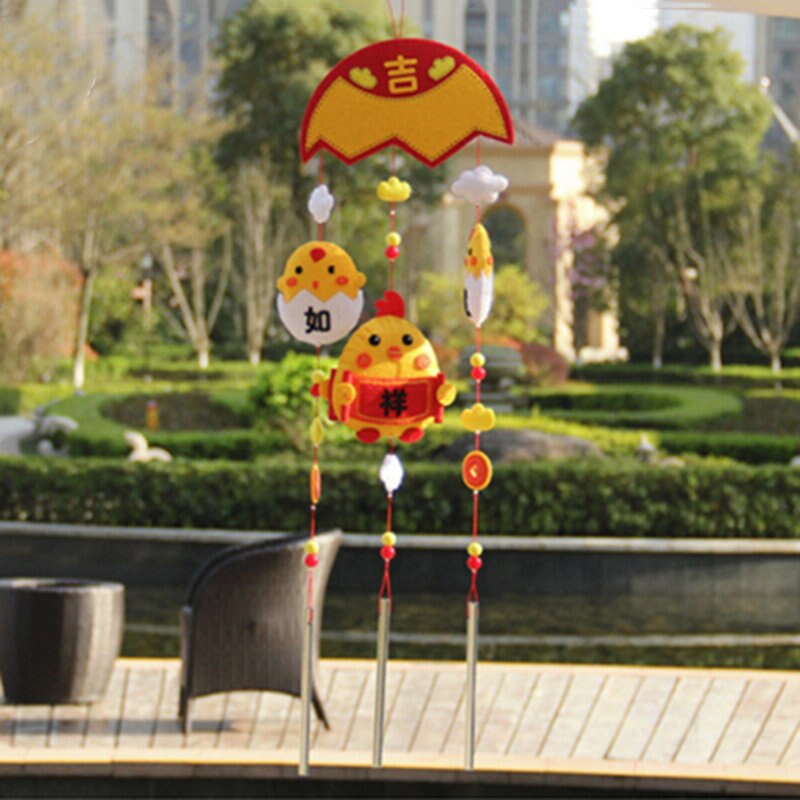 Diy Cute Owl Flowers Sakura Chick Handmade Felt Craft Material Pack Diy Wind Chimes Door Ornaments Home Bedroom Decoration