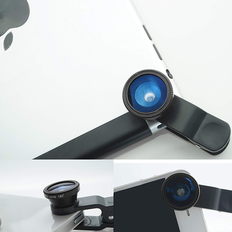 Universele 3 in 1 macro fisheye lens camera mobiele telefoon lenzen fisheye lenzen voor iphone smartphone accessoire