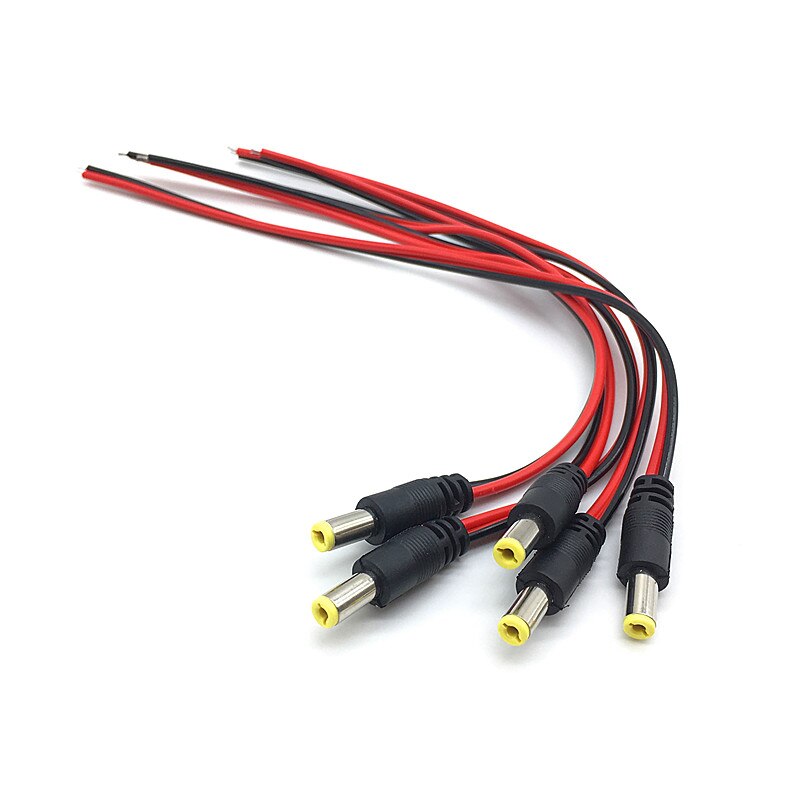 Conectores de CC de 12V, adaptador de Cable hembra macho, fuente de alimentación de 5,5x2,1mm para tira de luces LED, cámara CCTV de 26cm de longitud